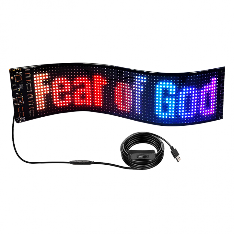 S16 series-Smart APP Programmable Flexible LED Car Sign Board USB DC5V LED Matrix Panel Foldable Light Weight Flexible LED Display for car