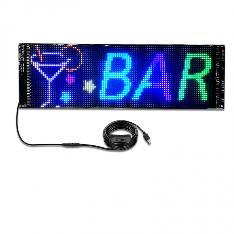 S32 series-Smart APP Programmable Flexible LED Car Sign Board USB DC5V LED Matrix Panel Foldable Light Weight Flexible LED Display for car