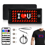 Mini LED Signs Rechargeable Wireless Bluetooth LED Message Sign, Smart App Control Programmable Custom LED Matrix Panel for Message Tag LED Badge Business Card