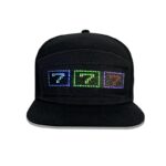 Casquette de baseball à sangle ajustable Noir Ecran LED DIY programmable et contrôlé par App Divers Designs