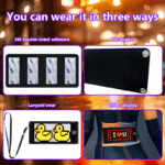 لافتات LED صغيرة قابلة لإعادة الشحن لاسلكية قابلة لإعادة الشحن، لوحة مصفوفة LED مخصصة قابلة للبرمجة للتحكم في التطبيق الذكي لبطاقة عمل شارة LED لبطاقة الرسائل