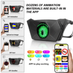 APP Control LED Sling Bag with Display Screen Waterproof Waist Shoulder Crossbody Bag Chest Bag for Bicycle Cycling