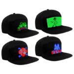 Prezzo di fabbrica LED lampeggiante luce fino Cappello Cap APP controllo in movimento testo schermo Baseball LED Cap LED Display Hat