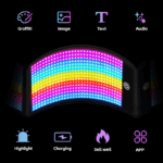 لافتات LED صغيرة قابلة لإعادة الشحن لاسلكية قابلة لإعادة الشحن، لوحة مصفوفة LED مخصصة قابلة للبرمجة للتحكم في التطبيق الذكي لبطاقة عمل شارة LED لبطاقة الرسائل