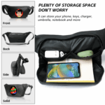 APP Control LED Sling Bag with Display Screen Waterproof Waist Shoulder Crossbody Bag Chest Bag for Bicycle Cycling