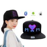 Prezzo di fabbrica LED lampeggiante luce fino Cappello Cap APP controllo in movimento testo schermo Baseball LED Cap LED Display Hat