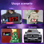 لافتات LED صغيرة قابلة لإعادة الشحن لاسلكية قابلة لإعادة الشحن، لوحة مصفوفة LED مخصصة قابلة للبرمجة للتحكم في التطبيق الذكي لبطاقة عمل شارة LED لبطاقة الرسائل