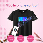 LED T Shirt Display Screen Smart APP Programmable Scrolling Message Led t Shirts and Light up Clothing Mini Flexible Panel