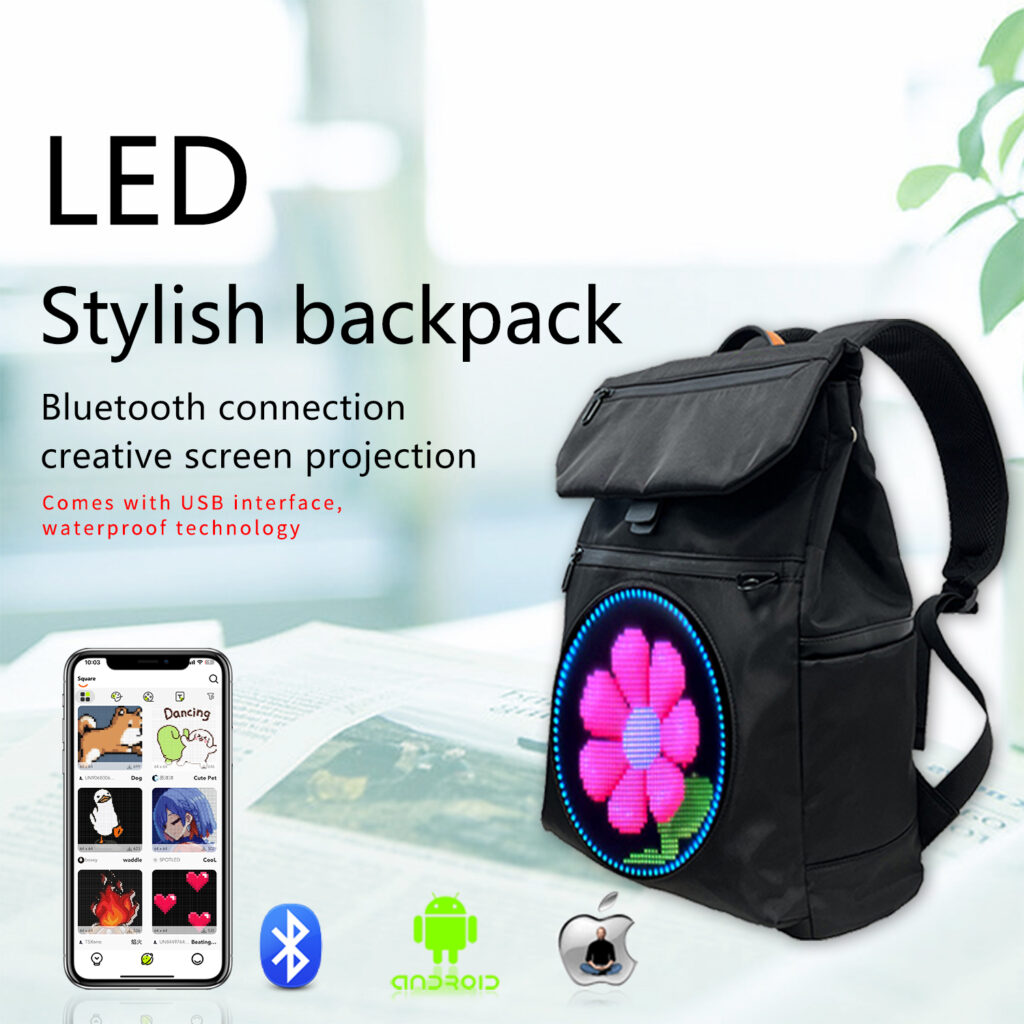 LED Backpack for Men Women with Round Screen Fl... LED Backpack for Men Women with Round Screen Fl...