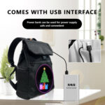 Özel Mesajları Gösteren Yuvarlak Ekranlı Yanıp Sönen Erkekler Kadınlar için LED Sırt Çantası Siyah Spor Çantası Dijital Ekran Sırt Çantası