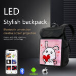 Unisex Casual Backpack With Full Color Display, Outdoor Sports LED Backpack, APP Programmable LED Backpack for Hiking Riding