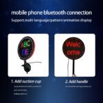 RGB Renkli WiFi Uygulaması Dinamik Arka Pencere Kaydırma Reklam Dijital Ekran Programlanabilir İnce İfade Mesajı Led Araba Ekranı