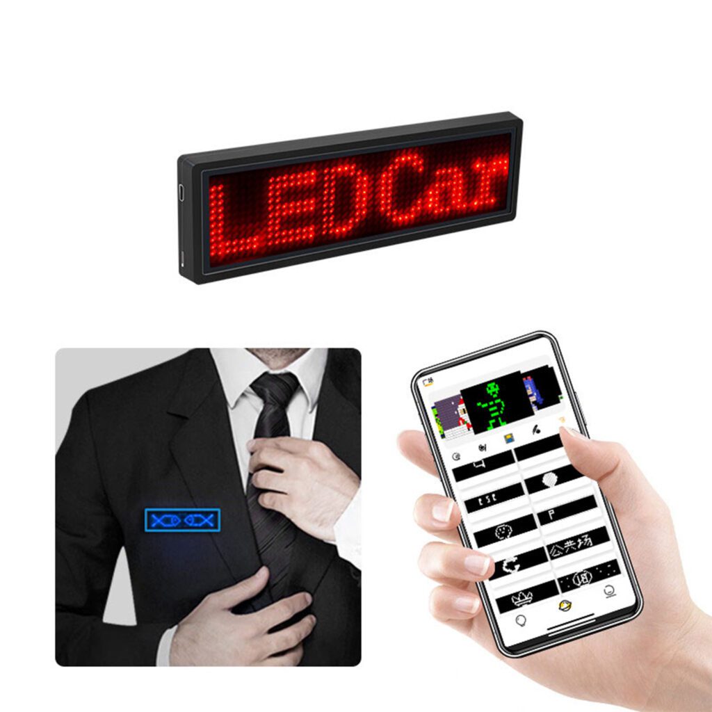 LED Name Badge USB Recharge Programming Digital... LED Name Badge USB Recharge Programming Digital...