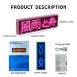 LED Name Badge USB Ricarica Programmazione Display Digitale LED Card Screen per Bar Hotel Party Supermercato Scuola e Ristorante