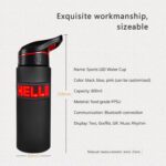 Intelligente LED-Anzeige Wasserflasche Handy-Steuerung Digital Message Moving LED Wasser Cup 800ml große Kapazität Flasche für Sport