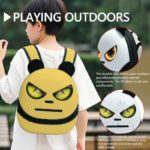 Creative Artistic Cute Panda LED Backpack USB App-Controlled Waterproof Glowing Eyes Soft Zipper Closure ABS Material