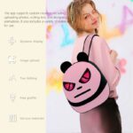 Creative Artistic Cute Panda LED Backpack USB App-Controlled Waterproof Glowing Eyes Soft Zipper Closure ABS Material