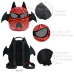 App-Controlled Compact Cartoon-Style USB with Luminous Eyes Programmable Devil Horns and Wings LED Backpack for Children