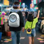 LED Mini Astronaut Backpack USB Lightweight Children’s Shoulder Bag Cute Cartoon Pattern Adjustable Trendy Childlike Innocence