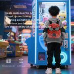 App-Controlled Compact Cartoon-Style USB with Luminous Eyes Programmable Devil Horns and Wings LED Backpack for Children