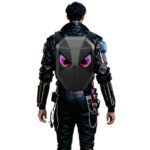 Smart 3D LED Backpack with Eyes Programmable Advertising Screen Display Waterproof Motorcycle Eye-catching Rider Bag Backpack